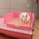 Large Rabbit Litter Box Drawer Corner Toilet for Chinchillas Hamsters Small Pets - Blue