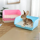 Large Rabbit Litter Box Drawer Corner Toilet for Chinchillas Hamsters Small Pets - Blue