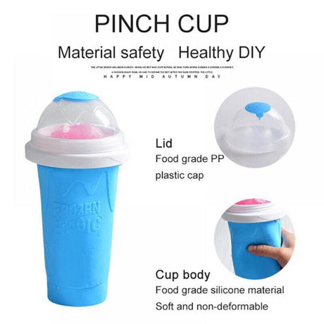 Slushie Maker Cup Quick Freeze Magic Squeeze Cup Milkshake Cup Ice Cream Maker - Green