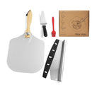 Aluminum Pizza Shovel 12Inch Pizza Transfer Tool with Pizza Cutter and Wheel Set