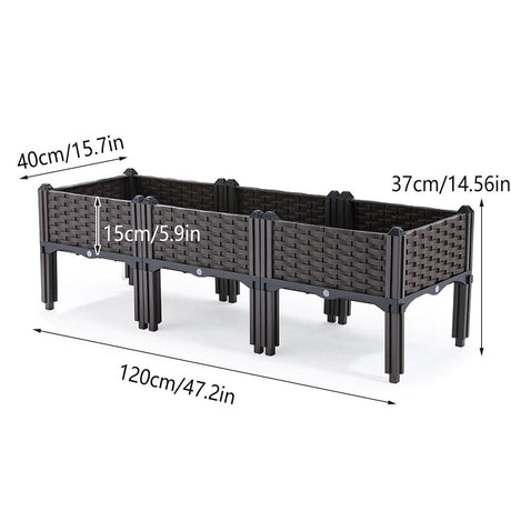 Outdoor Rectangular Balcony Vegetable Planter Box Garden Flower Planting