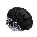 Womens Satin Sleep Cap Bonnet Elastic Wide Band Hair Sleeping Hat - Purple