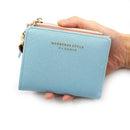 Women Wallet Short Small Coin Purse Ladies Folding Card Card Holder Leather Au - Red