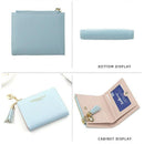 Women Wallet Short Small Coin Purse Ladies Folding Card Card Holder Leather Au - Red