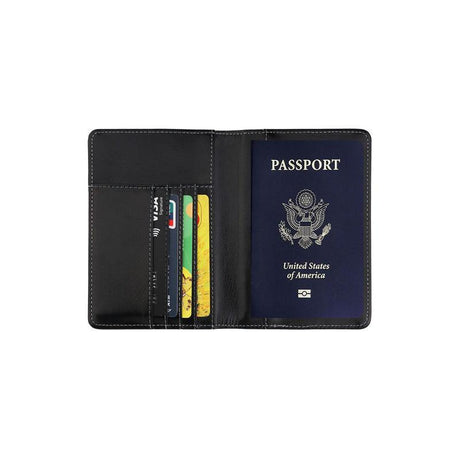 RFID Passport Holder Slim Leather Travel Wallet ID Card Cover Case for Men Women - Purple