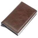 RFID Blocking Leather Card Wallet with Money Clip for Men Credit Holder - Carbon Fiber