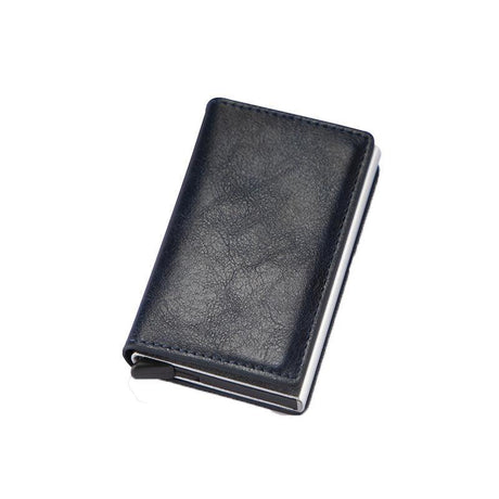 RFID Blocking Leather Card Wallet with Money Clip for Men Credit Holder - Carbon Fiber
