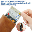RFID Blocking Leather Card Wallet with Money Clip for Men Credit Holder - Dark Blue