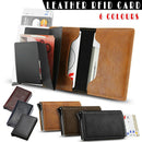 RFID Blocking Leather Card Wallet with Money Clip for Men Credit Holder - Dark Red