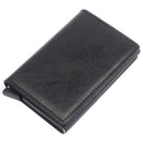 RFID Blocking Leather Card Wallet with Money Clip for Men Credit Holder - Dark Red
