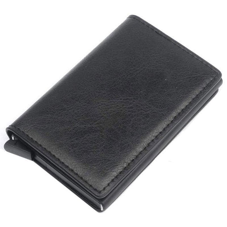 RFID Blocking Leather Card Wallet with Money Clip for Men Credit Holder - Dark Red