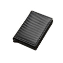 RFID Blocking Leather Card Wallet with Money Clip for Men Credit Holder - Dark Red