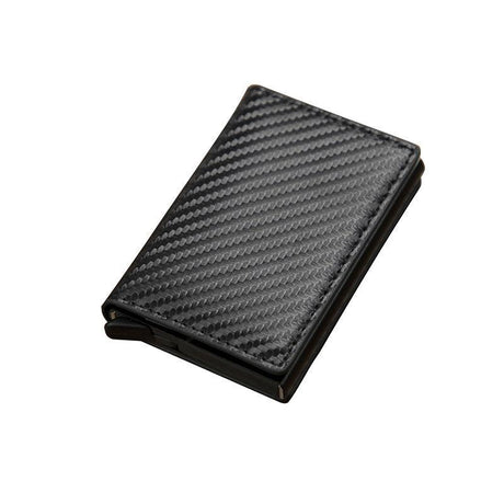 RFID Blocking Leather Card Wallet with Money Clip for Men Credit Holder - Dark Red