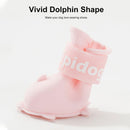 4pcs Cartoon Pet Rain Boots Waterproof Non-Slip Wear-Resistant Shoes for Dogs - Blue - M