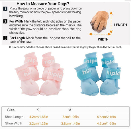 4pcs Cartoon Pet Rain Boots Waterproof Non-Slip Wear-Resistant Shoes for Dogs - Pink - L