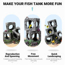 Fish Tank Shrimp Shelter House Square Stone Cave Aquarium Breeding Hiding Decor - 2 Squares