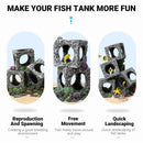 Fish Tank Shrimp Shelter House Square Stone Cave Aquarium Breeding Hiding Decor - 3 Squares