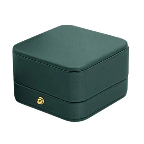 Dark Green Jewelry Box Ring Box Pair Compact Storage Box for Rings Accessories