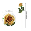 10pcs Artificial Silk Simulation Rose Flowers - Wedding Party Home Decorations - Gold