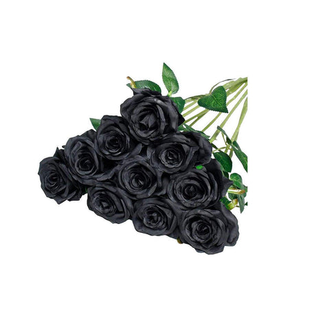 10pcs Artificial Silk Simulation Rose Flowers - Wedding Party Home Decorations - Gold
