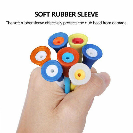 83mm Rubber Golf Tees 30PCS - Colourful Durable Plastic Tees with Soft Cushion Top