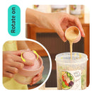 Double Plastic Salad Cup with Fork Sealed Breakfast Container for On-the-Go Meal - 560ml-Green