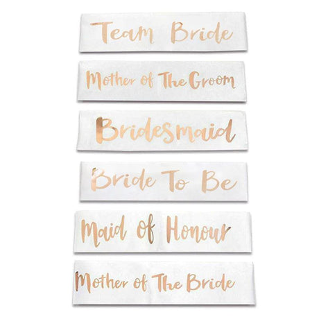 Bridal Party Sash Rose Gold Bride Bridesmaid Maid Honour Mother Hens Night Wear - Mother Of The Bride