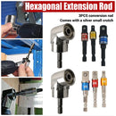 Socket Adapter Set Hex Shank to 1/4in 3/8in 1/2in Impact Driver Drill 3pcs - Black