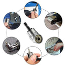 Socket Adapter Set Hex Shank to 1/4in 3/8in 1/2in Impact Driver Drill 3pcs - Black