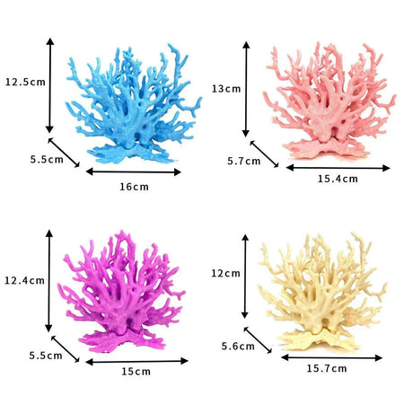 Soft Coral Realistic Water Plants Aquarium Decoration Fish Tank Seawater Set - Beige