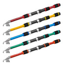 Telescopic Fishing Rod Lightweight Portable Sea Casting Rod Durable Glass Steel - Red