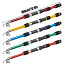 Telescopic Fishing Rod Lightweight Portable Sea Casting Rod Durable Glass Steel - Red