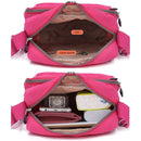 Ladies Shoulder Bag Nylon Fabric Lightweight Crossbody Small Casual Handbag - Apricot