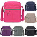 Ladies Shoulder Bag Nylon Fabric Lightweight Crossbody Small Casual Handbag - Grey