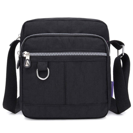 Ladies Shoulder Bag Nylon Fabric Lightweight Crossbody Small Casual Handbag - Grey