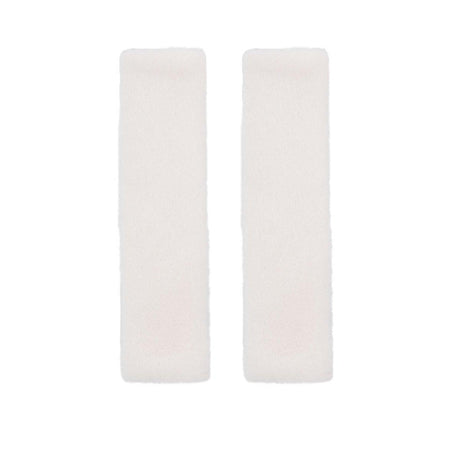 Winter Plush Shoulder Strap Cover Neck Cushion Pad for Comfortable Car Travel 2PCS - Milk Tea