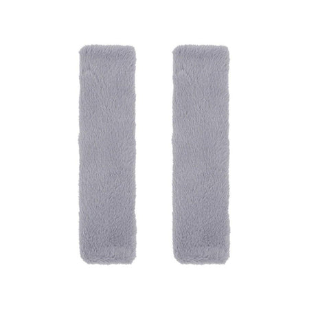 Winter Plush Shoulder Strap Cover Neck Cushion Pad for Comfortable Car Travel 2PCS - Milk Tea