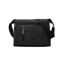 Retro Canvas Messenger Shoulder Bag for Men Travel Crossbody Satchel with Zippers - Coffee