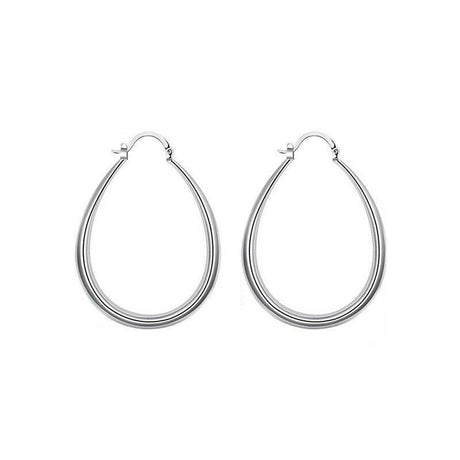 Elegant Teardrop Silver Filled Hoop Earrings 41mm Lightweight Fashion Jewelry