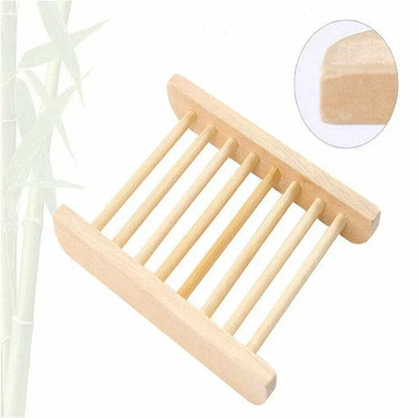 Natural Wooden Bamboo Soap Dish Tray Holder Storage Soap Rack Box