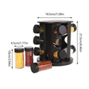 Stainless Steel 9-Hole Spice Jar Set with Round Rack Seasoning Container Durable