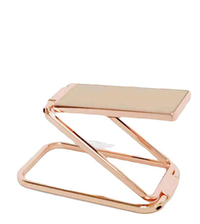 Portable Multifunctional Folding Metal Mobile Phone Holder Bracket Desktop Stand - Rose Gold