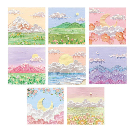 800 Sheets Colorful Oil Painting Sticky Notes Memo Pads Self-Adhesive Notes - 2#
