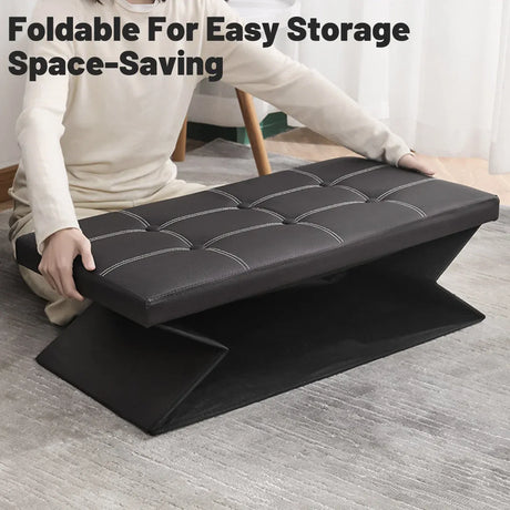 Multifunctional Foldable Storage Stool with Lid 110L Capacity Space Saving