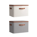 Large-Capacity Home Fabric Foldable Clothes Storage Basket with Lid for Pants - Grey