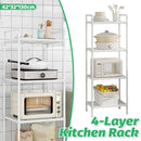 Multi-Layer Kitchen Storage Rack with Adjustable Feet and 38cm Layers