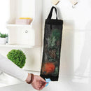 Hanging Mesh Bag Organizer Dispenser for Plastic or Trash Bags Storage Holder - Black