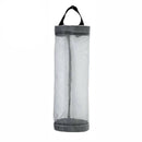 Hanging Mesh Bag Organizer Dispenser for Plastic or Trash Bags Storage Holder - Black