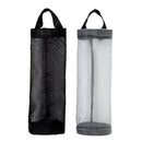 Hanging Mesh Bag Organizer Dispenser for Plastic or Trash Bags Storage Holder - Grey