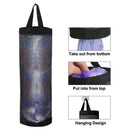 Hanging Mesh Bag Organizer Dispenser for Plastic or Trash Bags Storage Holder - Grey